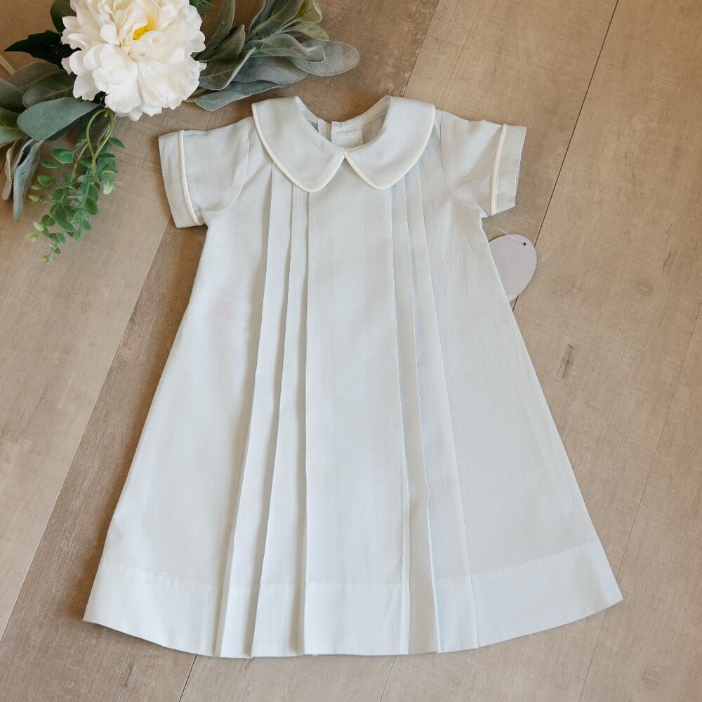 Boys Blue 100% Cotton Heirloom Day Gown Special Occasion Boutique Preemie/NB NWT